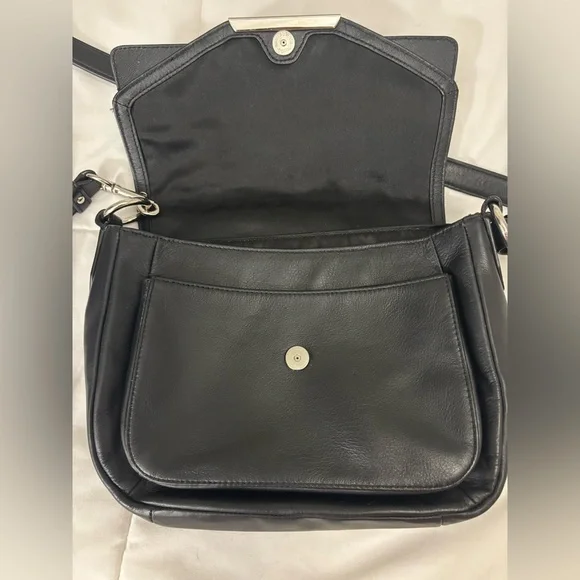 Coach Black Crossbody Bag with Silver Detail - Picture 6 of 11